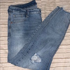 Light wash slightly distressed jeans